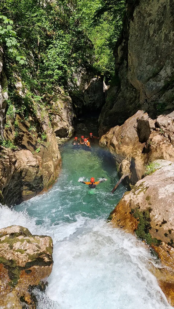 Canyoning Bosnia guides on a Sutjeska National Park adventure tour